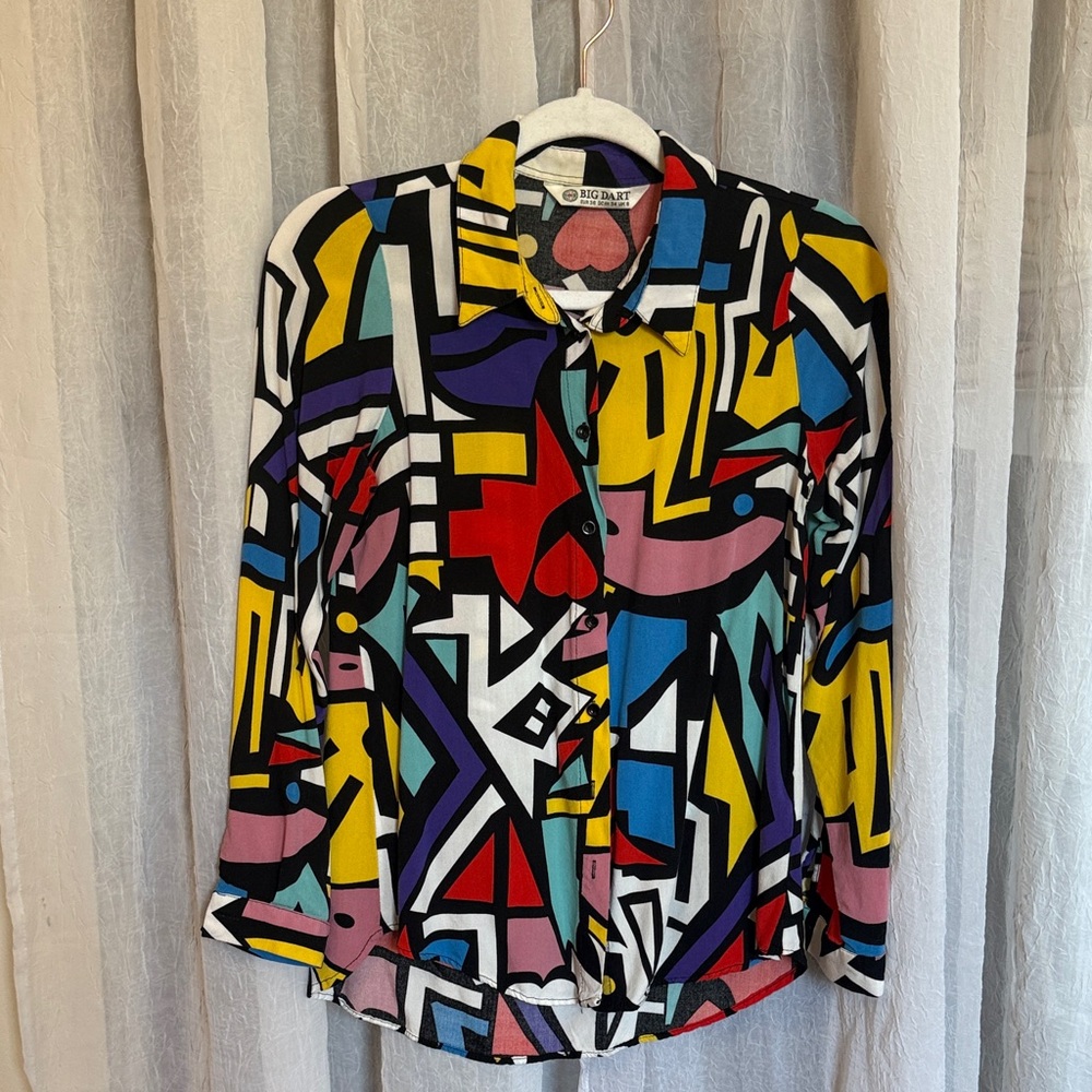 Colorful Geometric Button-Up Shirt